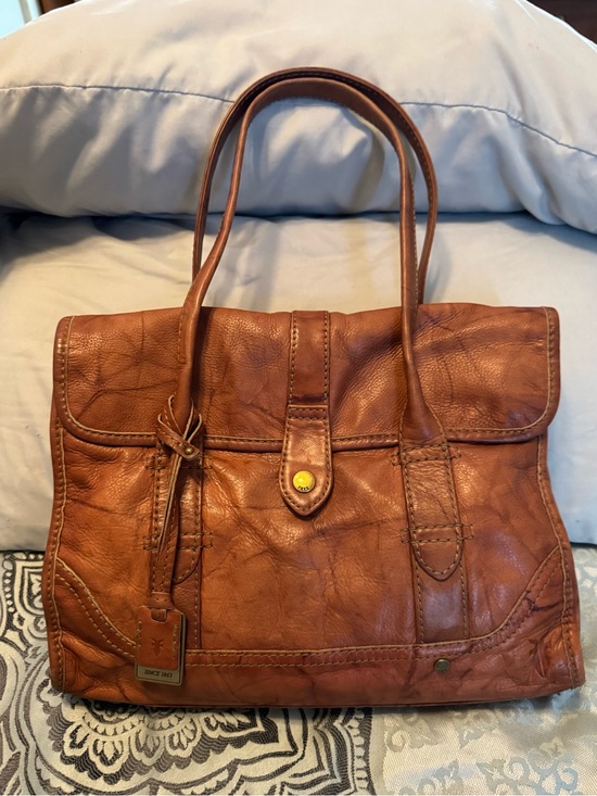Frye Handbags - Vintage Frye Campus Leather Satchel/Handbag in Camel Brown